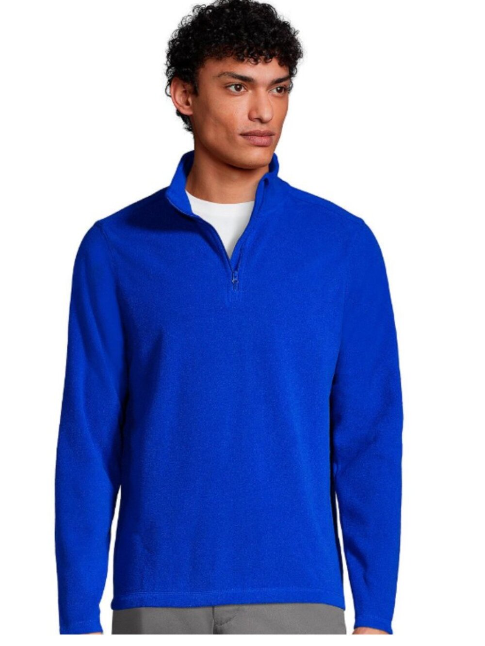 Lands' End Men's Royal Blue Half-Zip Fleece Pullover